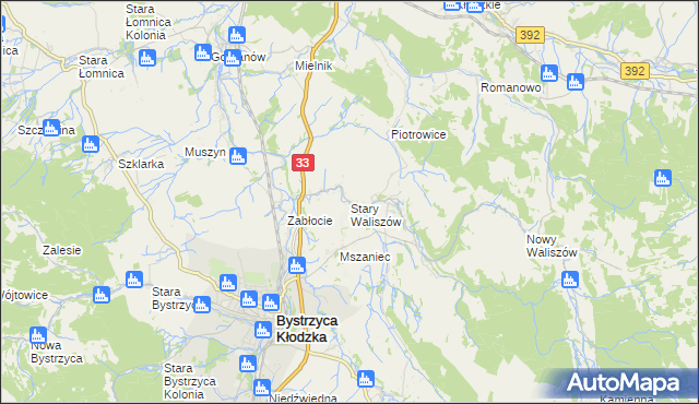 mapa Stary Waliszów, Stary Waliszów na mapie Targeo