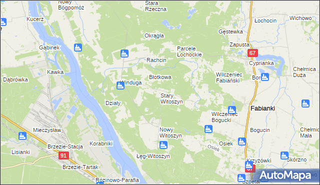 mapa Stary Witoszyn, Stary Witoszyn na mapie Targeo