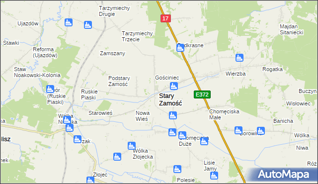 mapa Stary Zamość, Stary Zamość na mapie Targeo