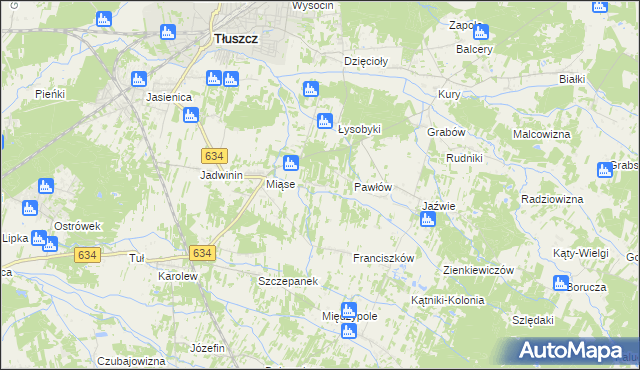 mapa Stasinów gmina Tłuszcz, Stasinów gmina Tłuszcz na mapie Targeo