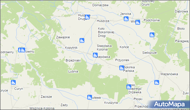 mapa Stasiówka gmina Łomazy, Stasiówka gmina Łomazy na mapie Targeo