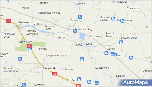 mapa Staw gmina Szczytniki, Staw gmina Szczytniki na mapie Targeo
