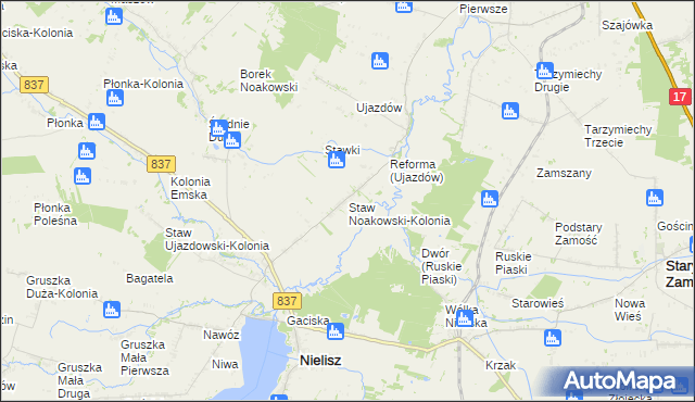 mapa Staw Noakowski-Kolonia, Staw Noakowski-Kolonia na mapie Targeo