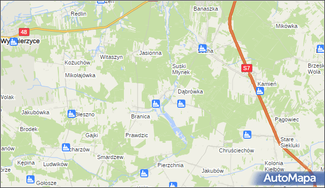 mapa Stawiszyn gmina Białobrzegi, Stawiszyn gmina Białobrzegi na mapie Targeo