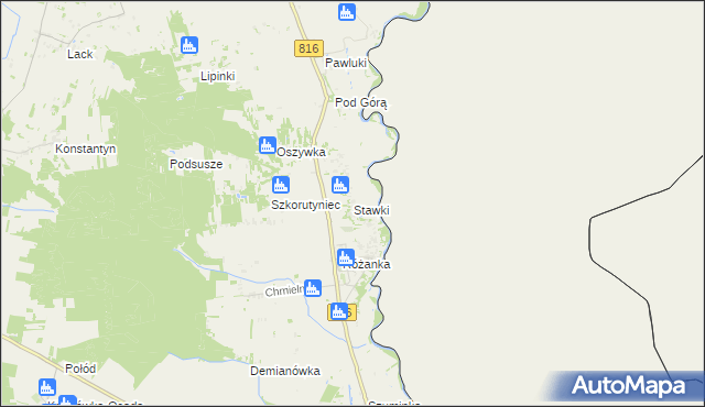 mapa Stawki gmina Włodawa, Stawki gmina Włodawa na mapie Targeo