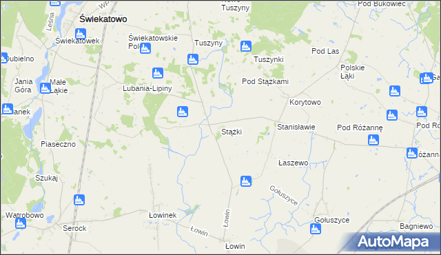 mapa Stążki gmina Świekatowo, Stążki gmina Świekatowo na mapie Targeo
