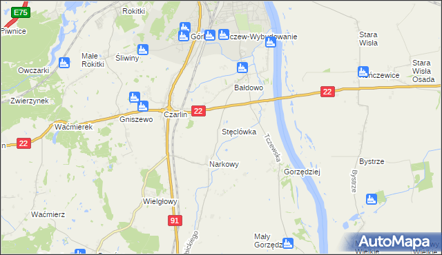 mapa Stęclówka, Stęclówka na mapie Targeo