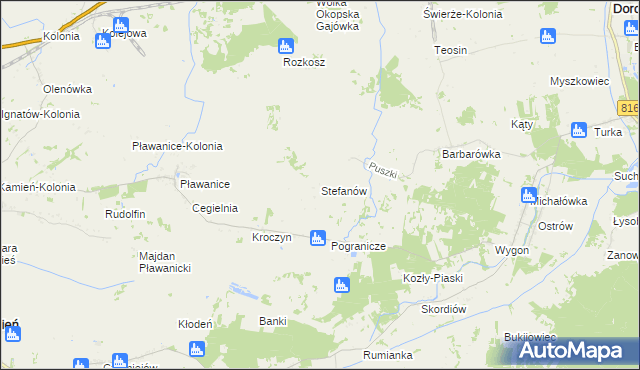 mapa Stefanów gmina Dorohusk, Stefanów gmina Dorohusk na mapie Targeo