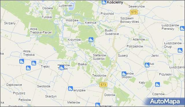 mapa Stefanów Suserski, Stefanów Suserski na mapie Targeo