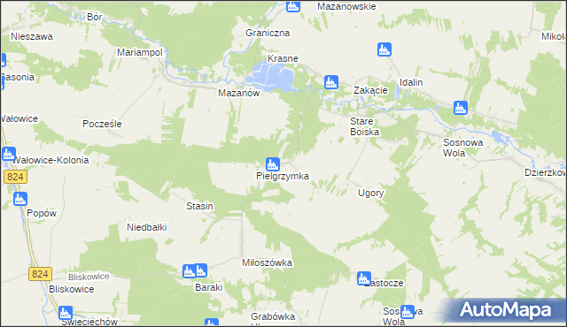 mapa Stefanówka gmina Józefów nad Wisłą, Stefanówka gmina Józefów nad Wisłą na mapie Targeo