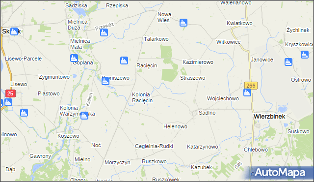 mapa Stefanowo Racięckie, Stefanowo Racięckie na mapie Targeo