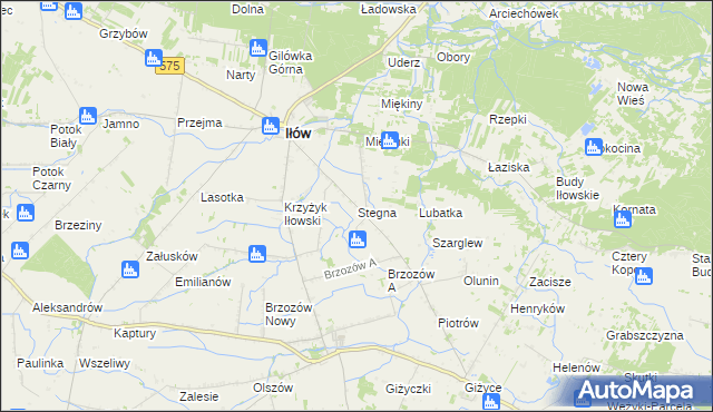 mapa Stegna gmina Iłów, Stegna gmina Iłów na mapie Targeo