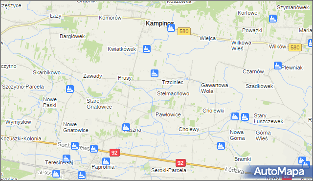 mapa Stelmachowo gmina Leszno, Stelmachowo gmina Leszno na mapie Targeo