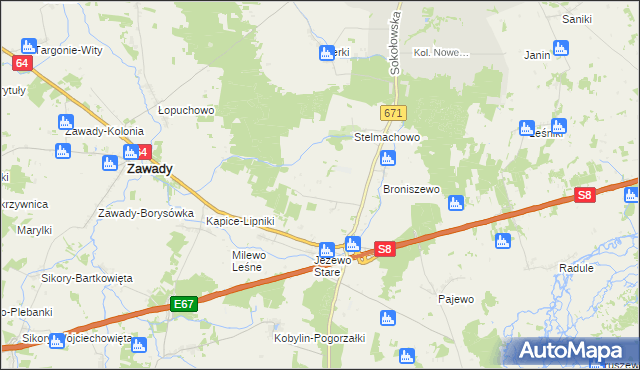 mapa Stelmachowo-Kolonia, Stelmachowo-Kolonia na mapie Targeo