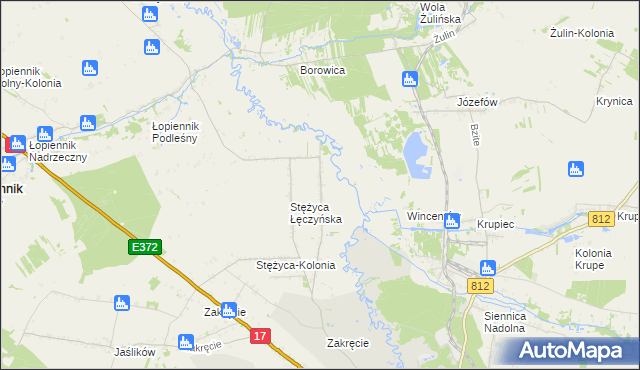 mapa Stężyca Nadwieprzańska, Stężyca Nadwieprzańska na mapie Targeo