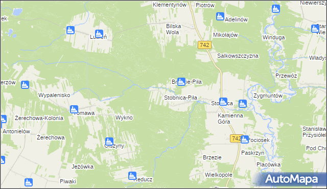 mapa Stobnica-Piła, Stobnica-Piła na mapie Targeo