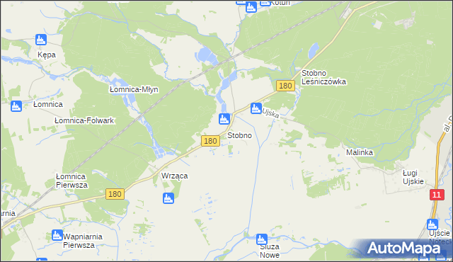 mapa Stobno gmina Trzcianka, Stobno gmina Trzcianka na mapie Targeo