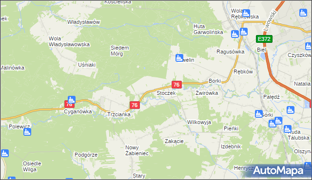 mapa Stoczek gmina Garwolin, Stoczek gmina Garwolin na mapie Targeo