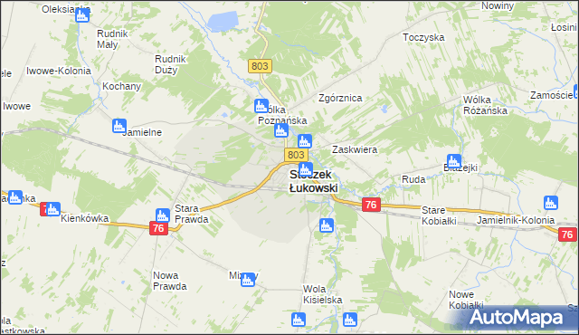 mapa Stoczek Łukowski, Stoczek Łukowski na mapie Targeo