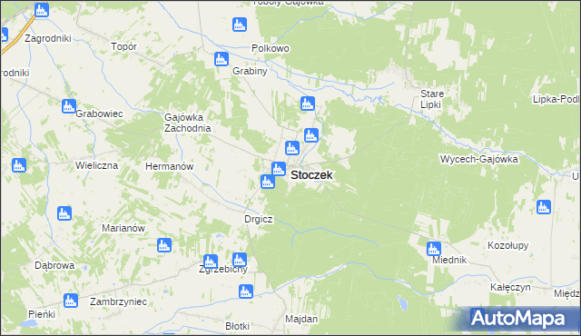 mapa Stoczek powiat węgrowski, Stoczek powiat węgrowski na mapie Targeo