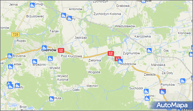 mapa Stoczki gmina Gielniów, Stoczki gmina Gielniów na mapie Targeo
