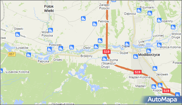 mapa Stojeszyn Drugi, Stojeszyn Drugi na mapie Targeo