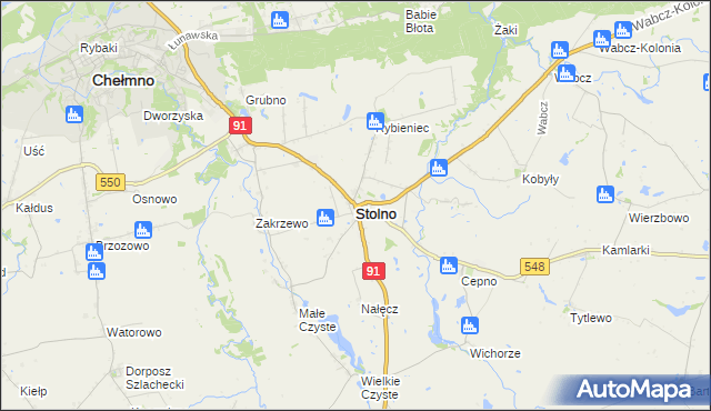 mapa Stolno powiat chełmiński, Stolno powiat chełmiński na mapie Targeo