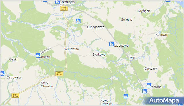 mapa Storkowo gmina Grzmiąca, Storkowo gmina Grzmiąca na mapie Targeo