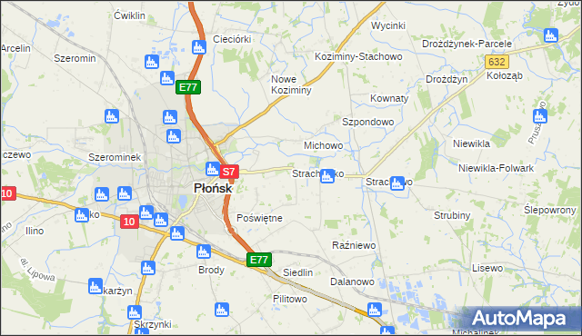 mapa Strachówko, Strachówko na mapie Targeo