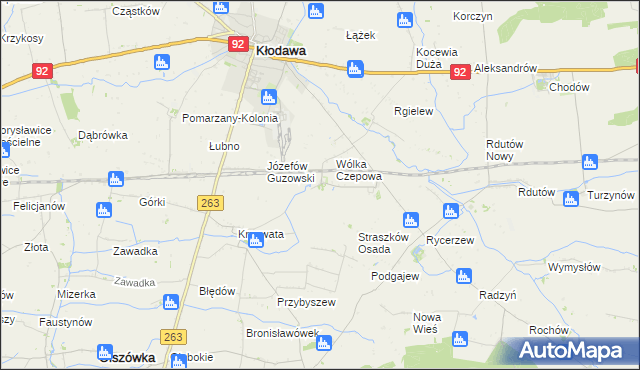 mapa Straszkówek, Straszkówek na mapie Targeo