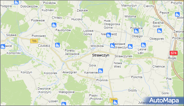 mapa Strawczyn, Strawczyn na mapie Targeo