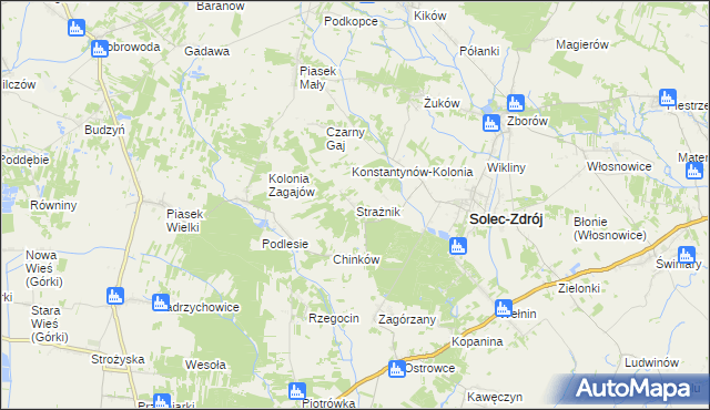 mapa Strażnik, Strażnik na mapie Targeo