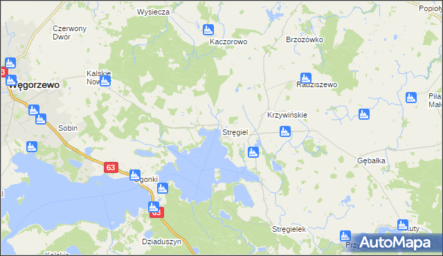 mapa Stręgiel, Stręgiel na mapie Targeo