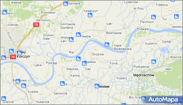 mapa Strojców, Strojców na mapie Targeo