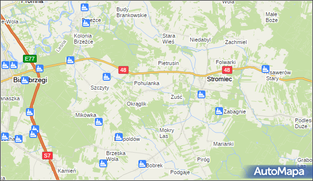 mapa Stromiecka Wola, Stromiecka Wola na mapie Targeo