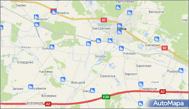 mapa Stroszki, Stroszki na mapie Targeo