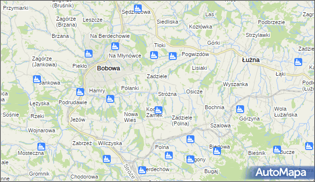 mapa Stróżna, Stróżna na mapie Targeo