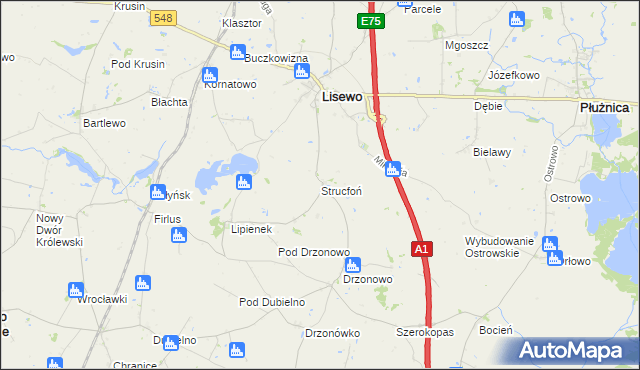 mapa Strucfoń, Strucfoń na mapie Targeo