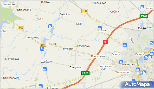 mapa Strychowo, Strychowo na mapie Targeo