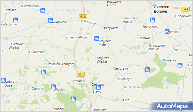 mapa Stryjewo Wielkie, Stryjewo Wielkie na mapie Targeo