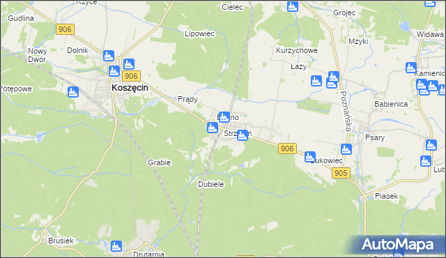 mapa Strzebiń, Strzebiń na mapie Targeo