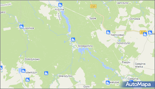 mapa Strzegomino, Strzegomino na mapie Targeo