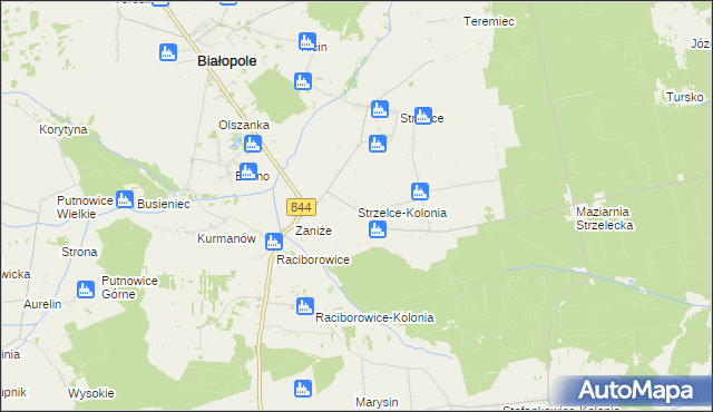 mapa Strzelce-Kolonia, Strzelce-Kolonia na mapie Targeo