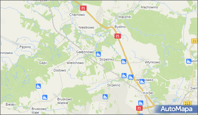 mapa Strzelinko, Strzelinko na mapie Targeo