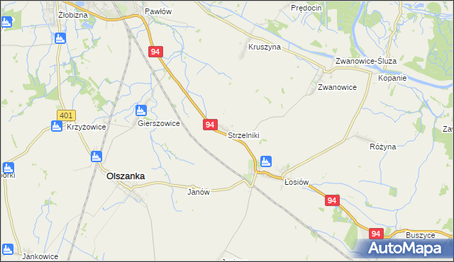 mapa Strzelniki gmina Lewin Brzeski, Strzelniki gmina Lewin Brzeski na mapie Targeo