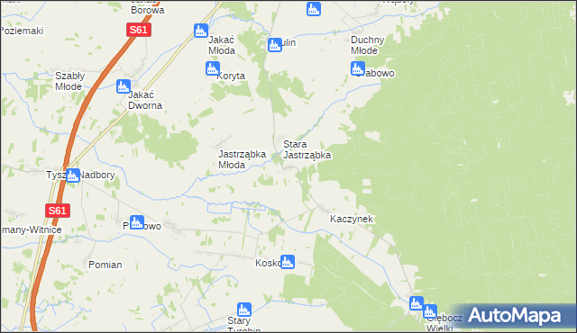 mapa Strzeszewo gmina Śniadowo, Strzeszewo gmina Śniadowo na mapie Targeo