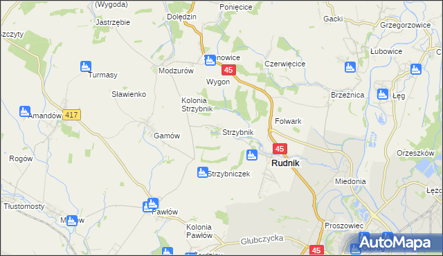 mapa Strzybnik, Strzybnik na mapie Targeo