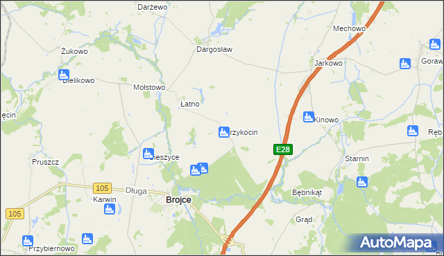 mapa Strzykocin, Strzykocin na mapie Targeo