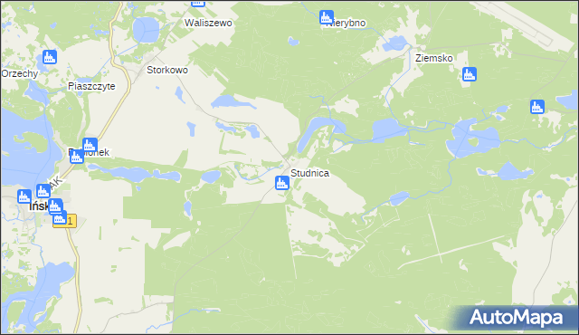 mapa Studnica gmina Ińsko, Studnica gmina Ińsko na mapie Targeo