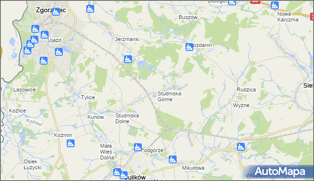 mapa Studniska Górne, Studniska Górne na mapie Targeo